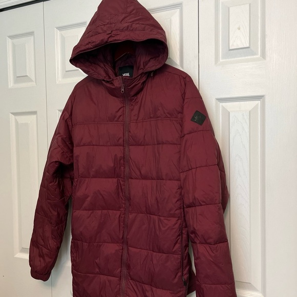 Vans Burgundy Hooded Puffer Jacket - Picture 4 of 9